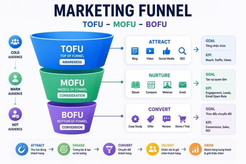 Marketing Funnel Digital Marketing cơ bản