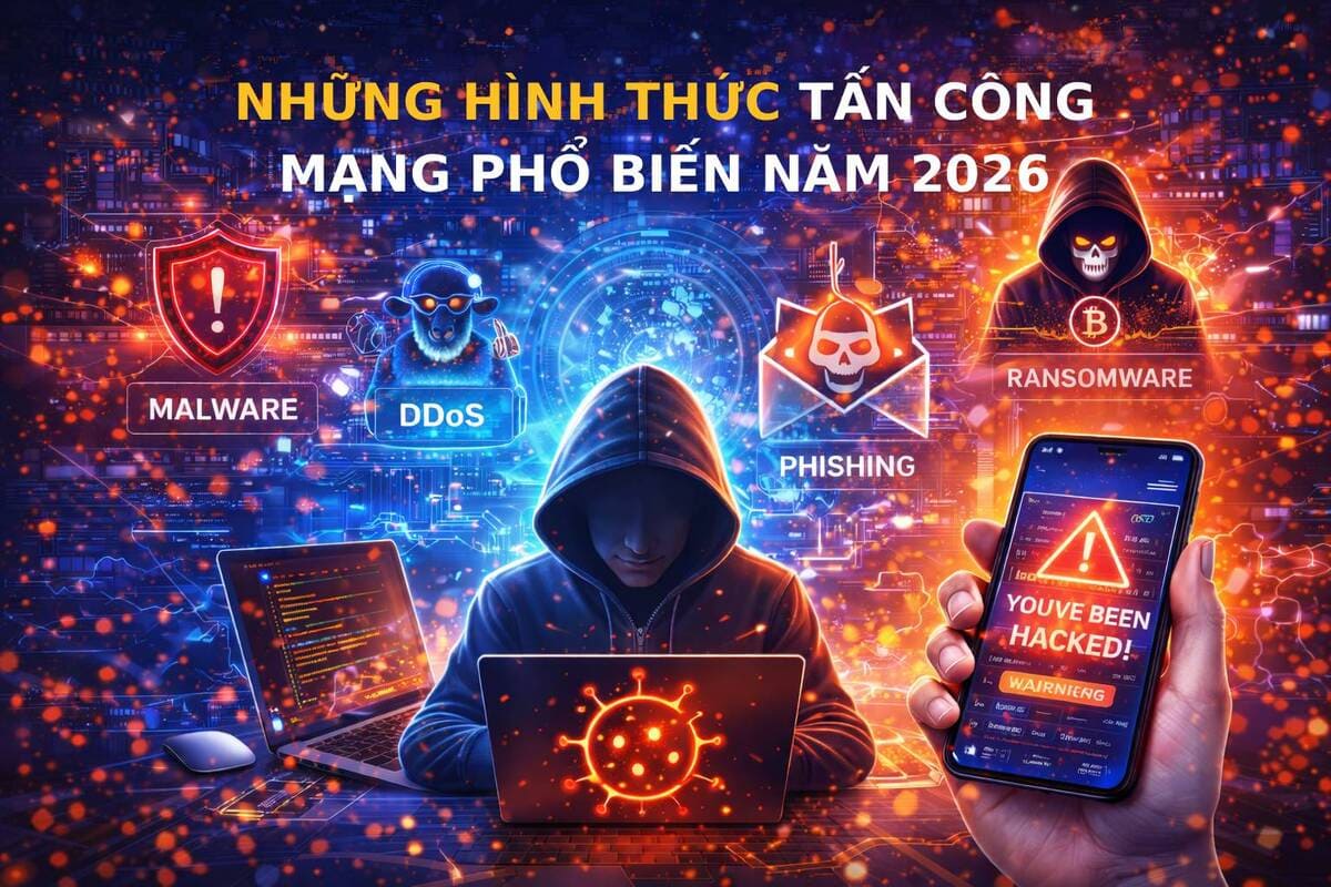 Những Hình Thức Tấn Công Mạng Phổ Biến Năm 2026 Bạn Phải Biết