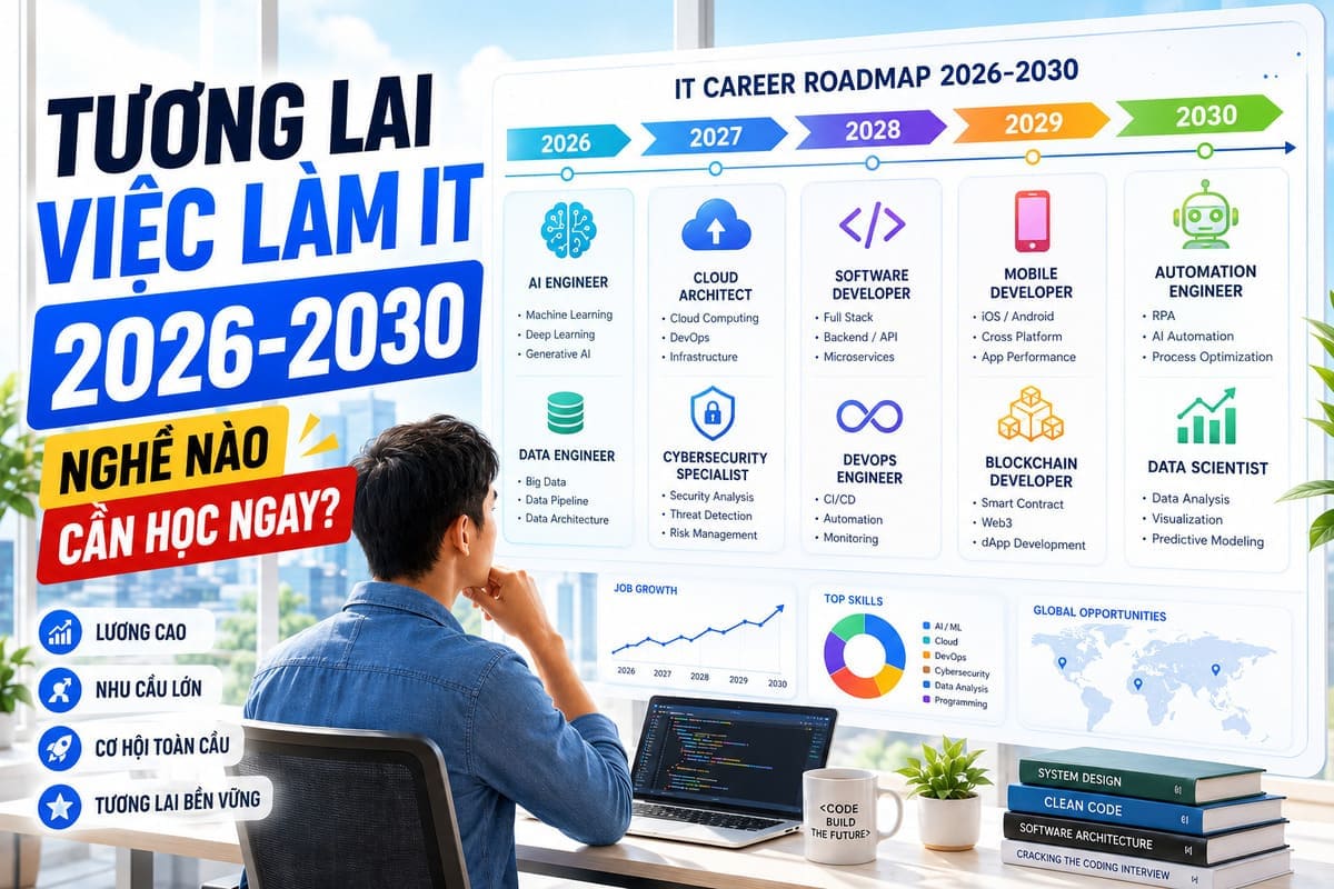 Tương Lai Việc Làm IT 2026-2030: Nghề Nào Cần Học Ngay?